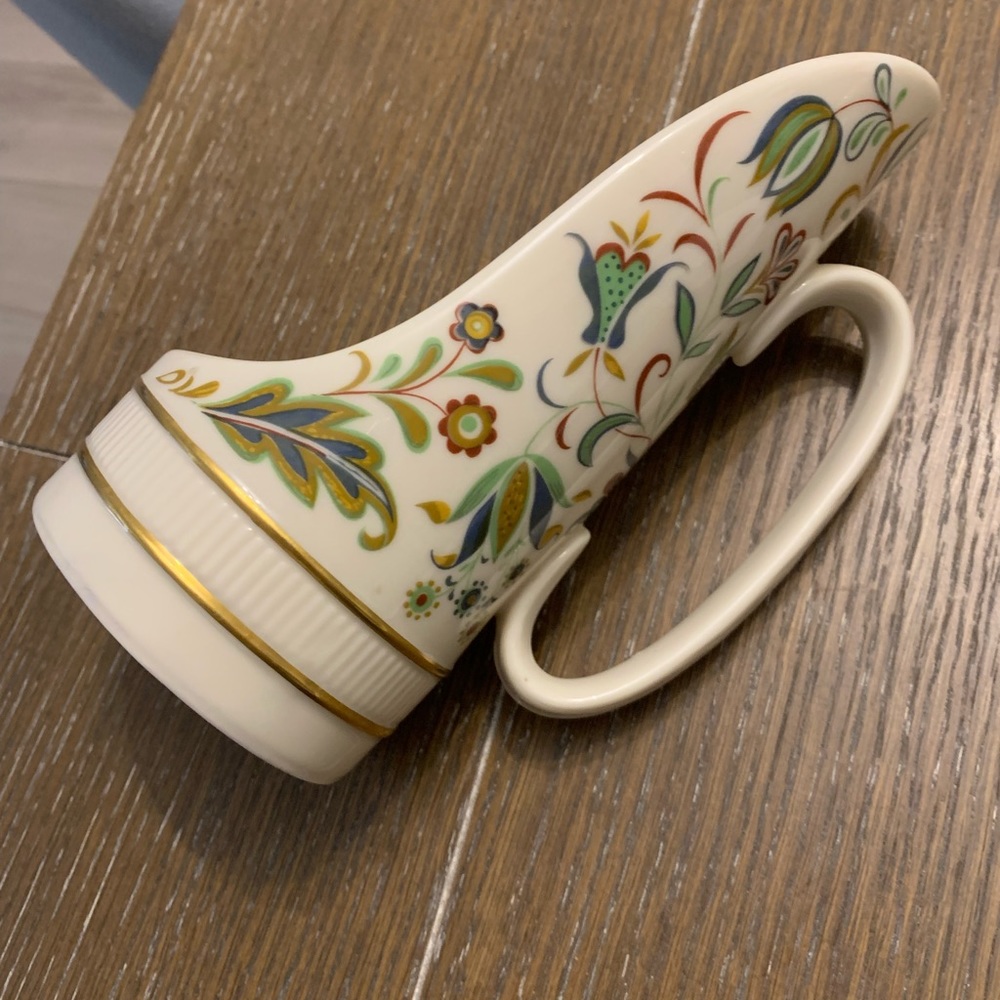 Lenox Floral Candleholder 7 1/2” Tall w/ a 3 1/4” Opening diameter Ivory Color